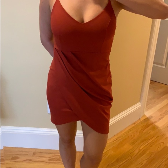 Lulus Orange Bodycon Dress S - Picture 2 of 3